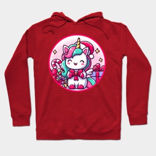 Christmas Unicorn with Bow Hoodie